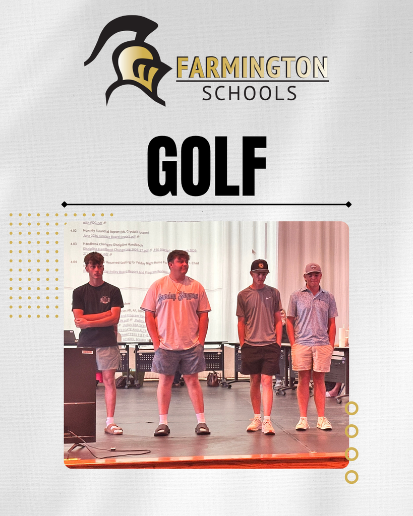 Recognition of golf team at board meeting