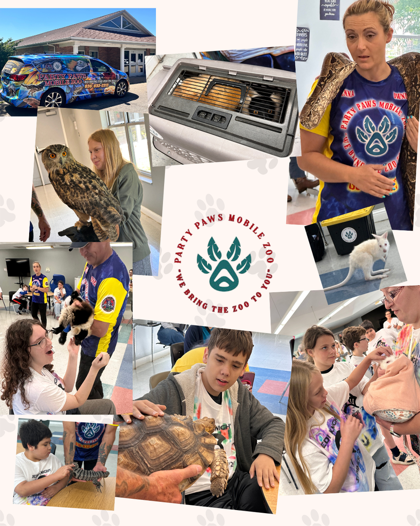 Kids with animals at Dayse Baker Learning Center