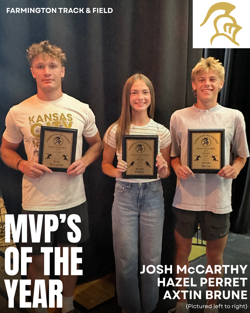 Farmington track MVP's: Josh McCarthy, Hazel Perret and Axtin Brune