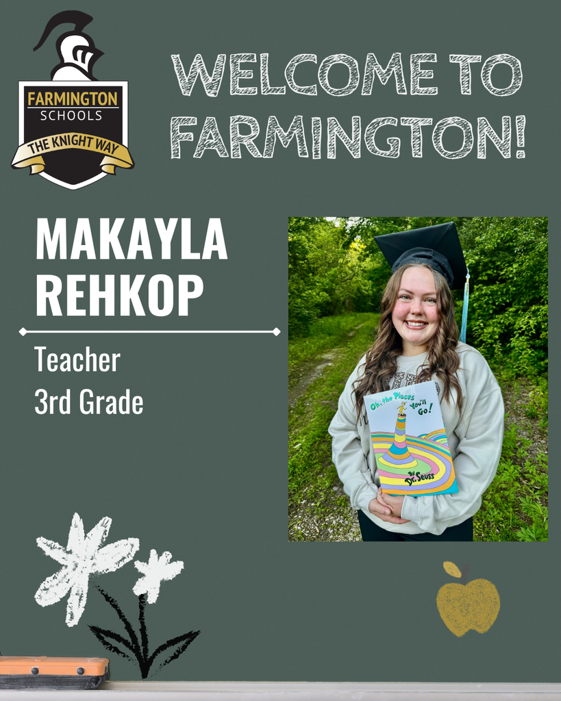 Recognizing Makalya Rehkop as a new teacher at Farmington
