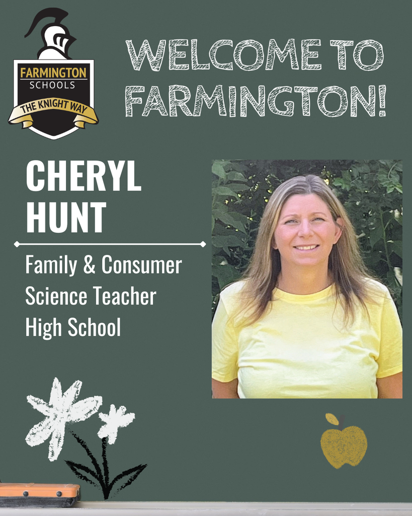 Welcoming Cheryl Hunt as a teacher at Farmington