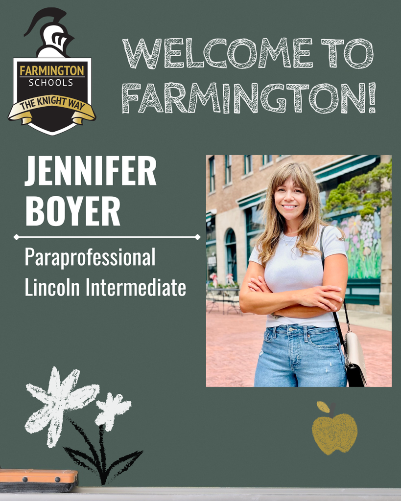 Welcoming Jennifer Boyer as a staff member at Farmington