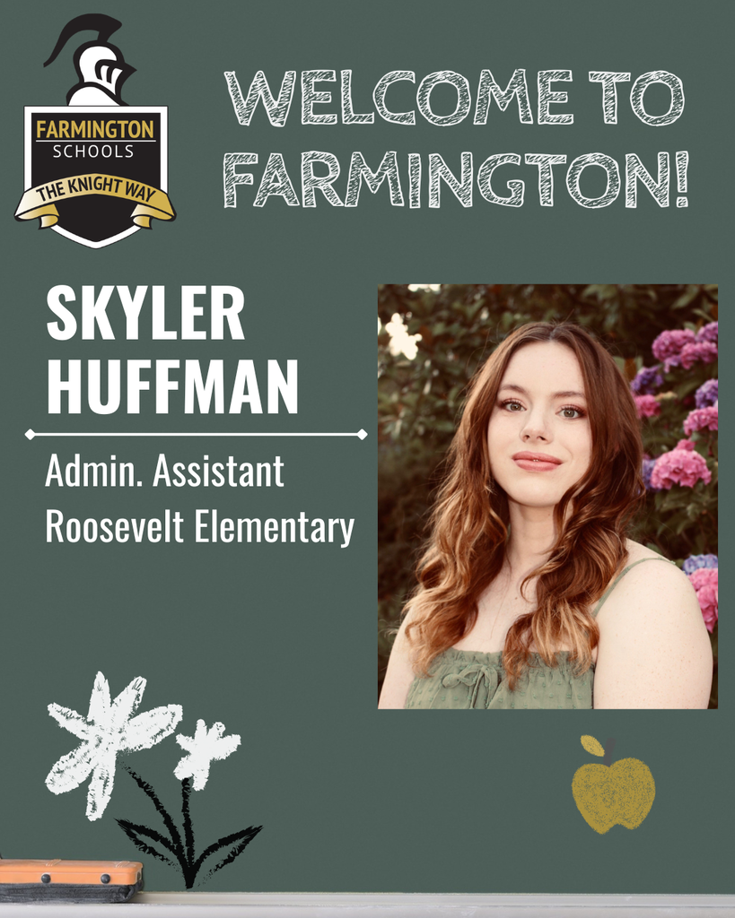 Welcoming Skyler Huffman as a staff member at Farmington.