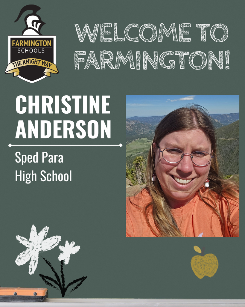 Welcoming Christine Anderson as a staff member at Farmington.
