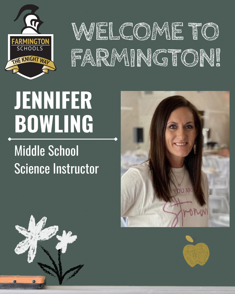 A welcoming banner introduces Jennifer Bowling, Middle School Science Instructor, with a photo of her and a logo.