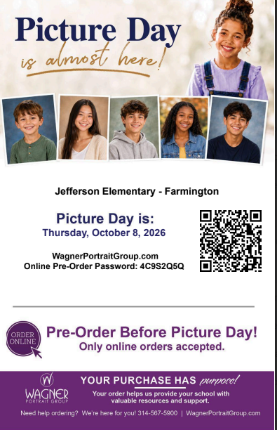Picture day is almost here Thursday Oct 8th