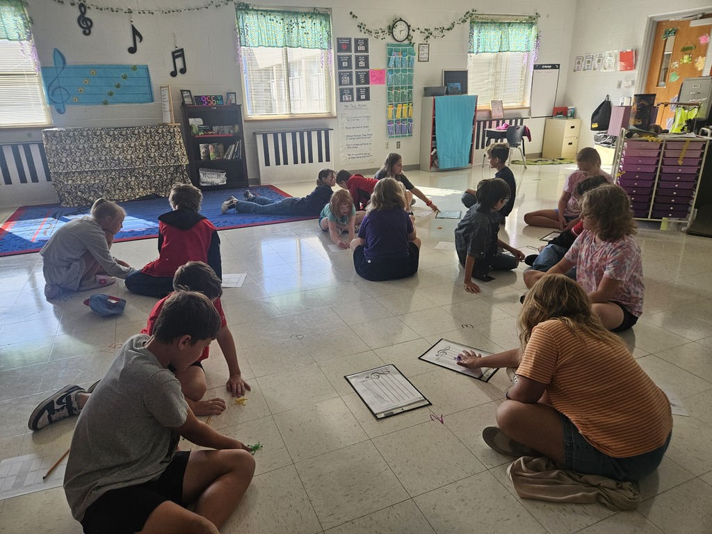 Students are participating in a music game