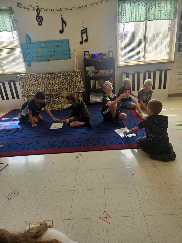 Students are participating in a music game