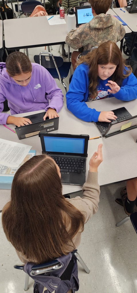 students working in groups