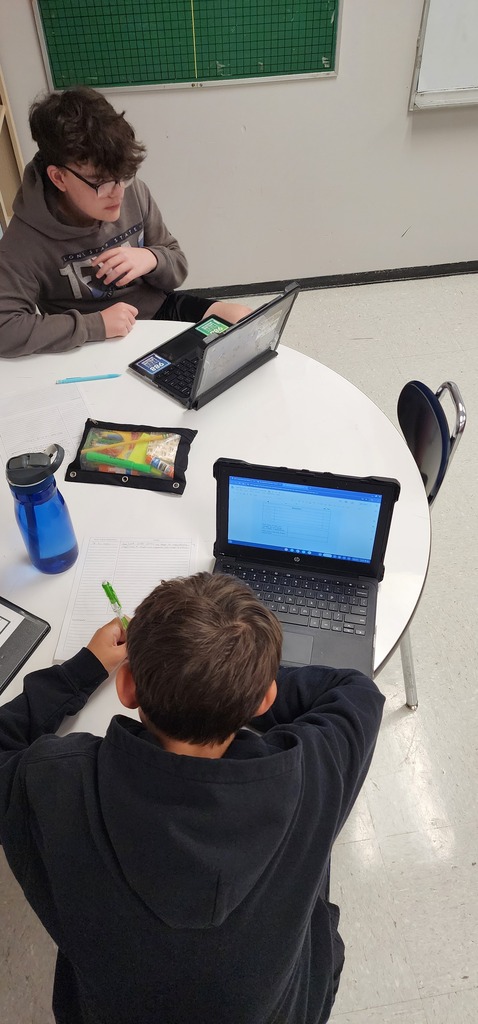 students researching