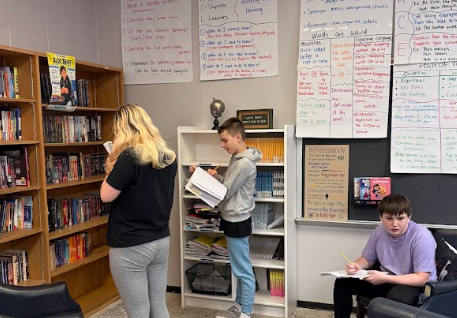 students taking nots on characters for their new novel