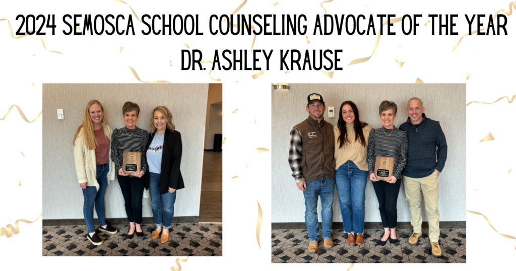 Dr. Ashley Krause with counselors and family
