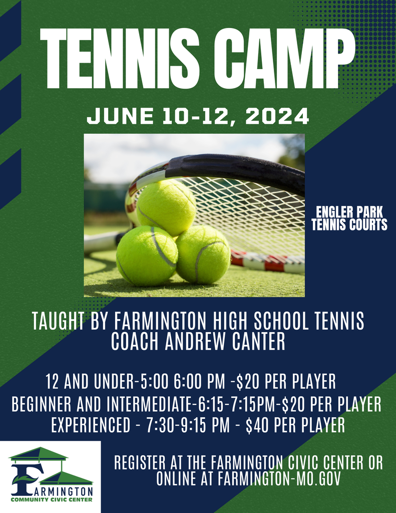 Tennis Camp Picture of tennis racket and tennis balls