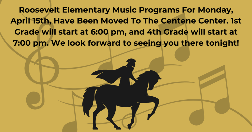 Knight on horseback with music notes in background