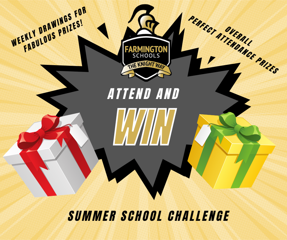 knights logo and prize boxes