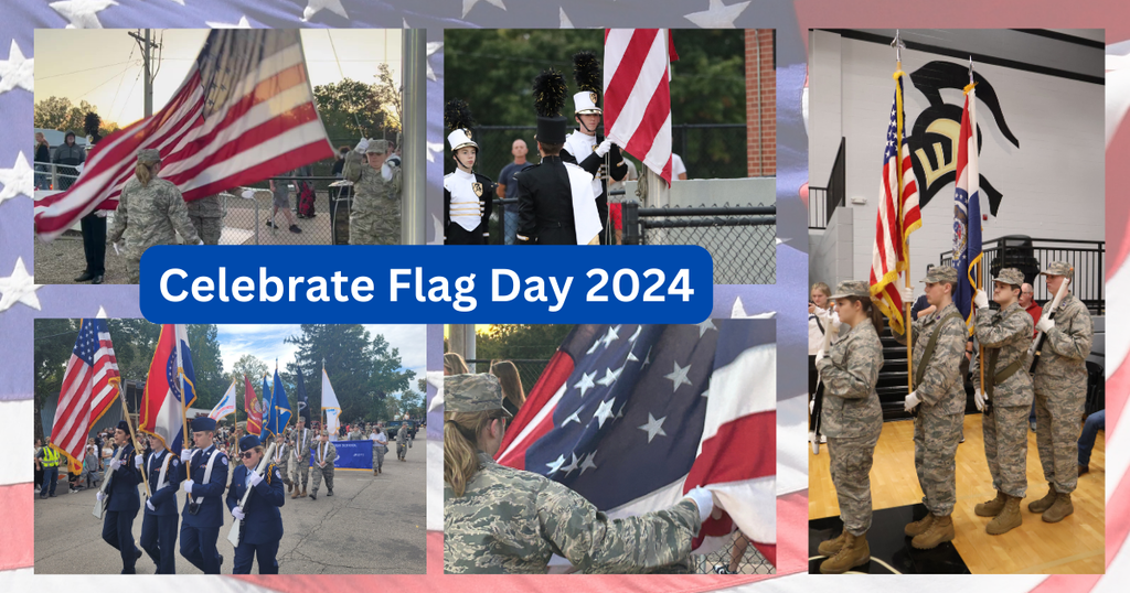 students with US flag