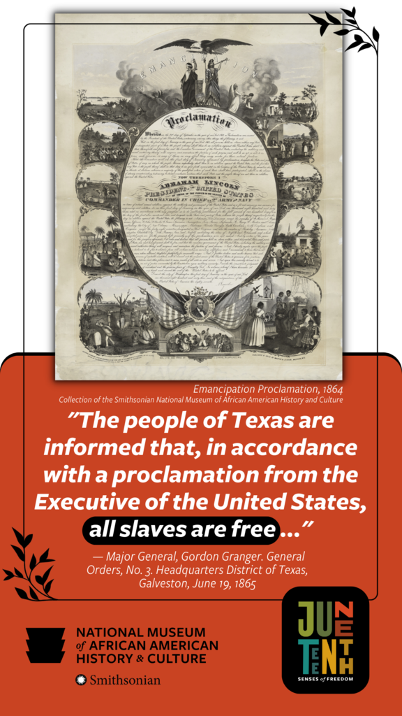Juneteenth Proclamation that all slaves are free