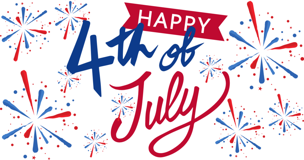 Happy 4th of July with fireworks