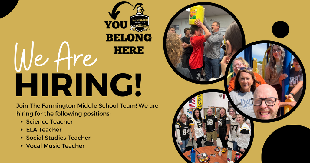 Teachers and students at Farmington Middle School