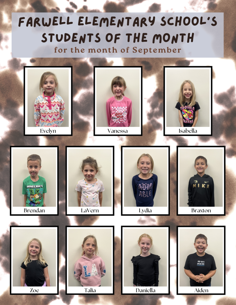 Elementary September Students of the Month