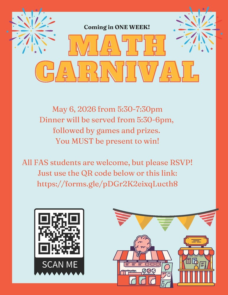 Math Carnival May 6th 2026 5:30pm-7:30PM 