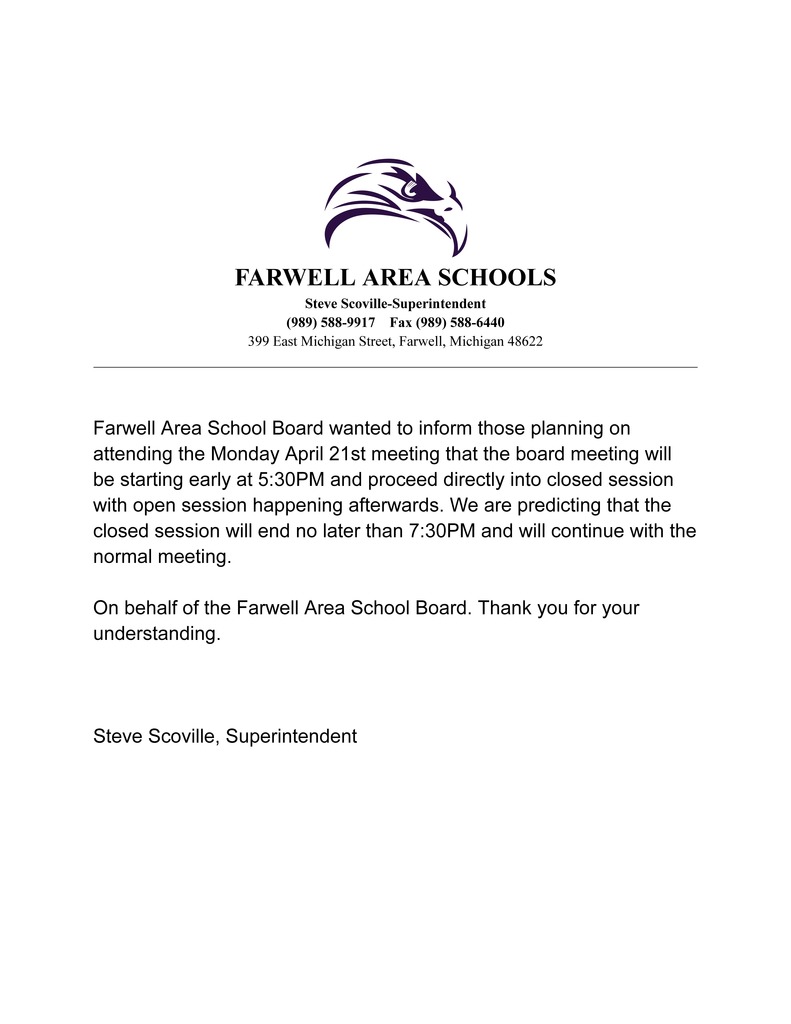 letter regarding meeting on april 21st