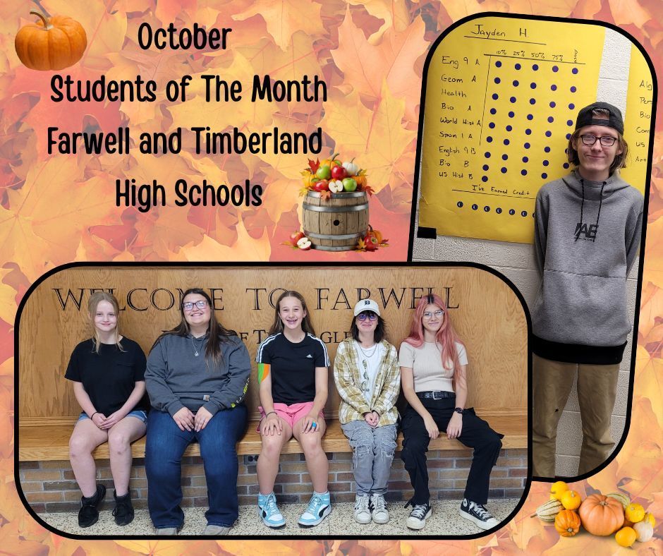 October Students of the Month Farwell and Timberland High School Students