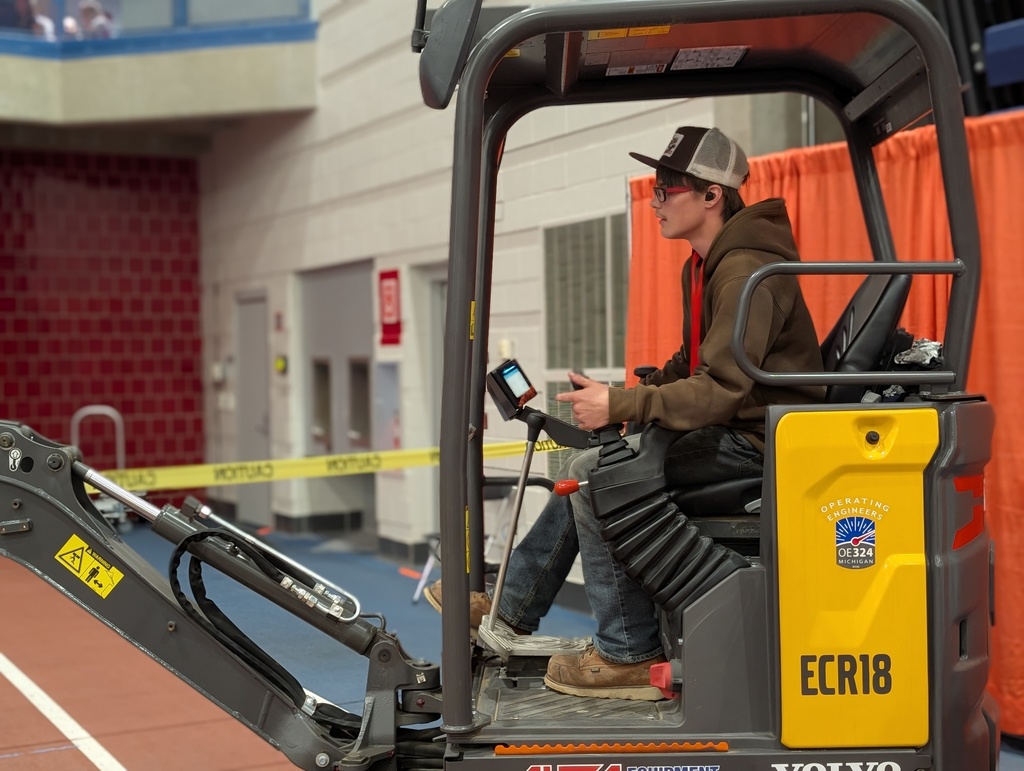 MI Career Quest 2025 student operating heavy machinery