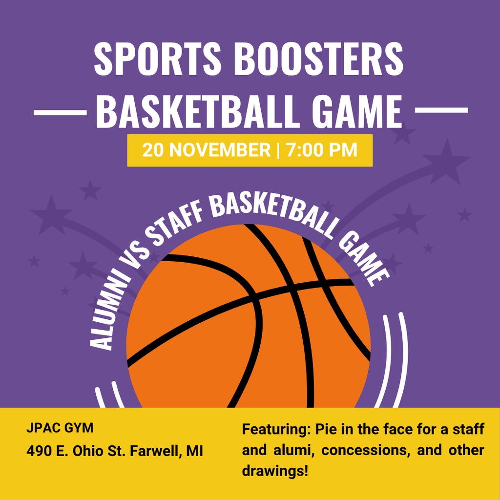 STAFF VS ALUMNI BASKETBALL GAME SPORTS BOOSTERS NOVEMBER 20TH 7PM