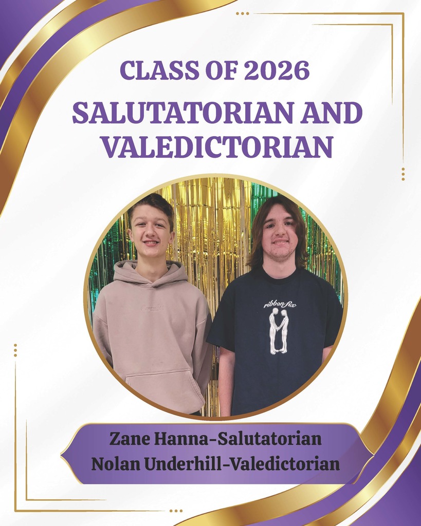 Class of 2026 Salutatorian Zane Hanna and Valedictorian Nolan Underhill 