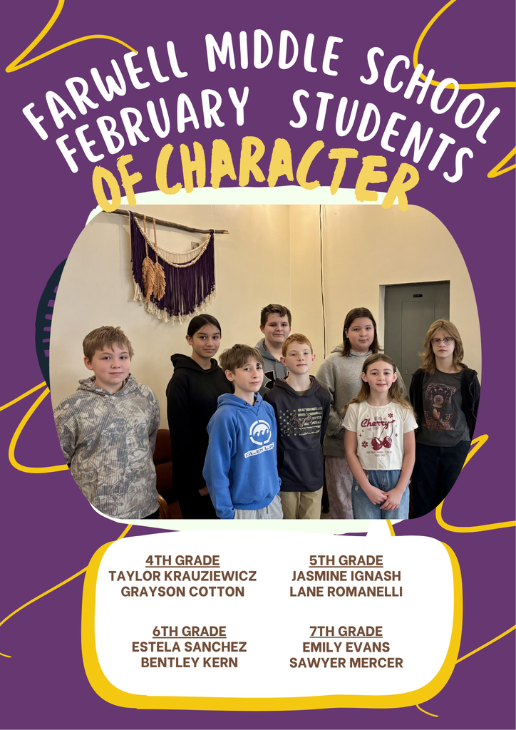 Farwell Middle School February Students of Character 2026