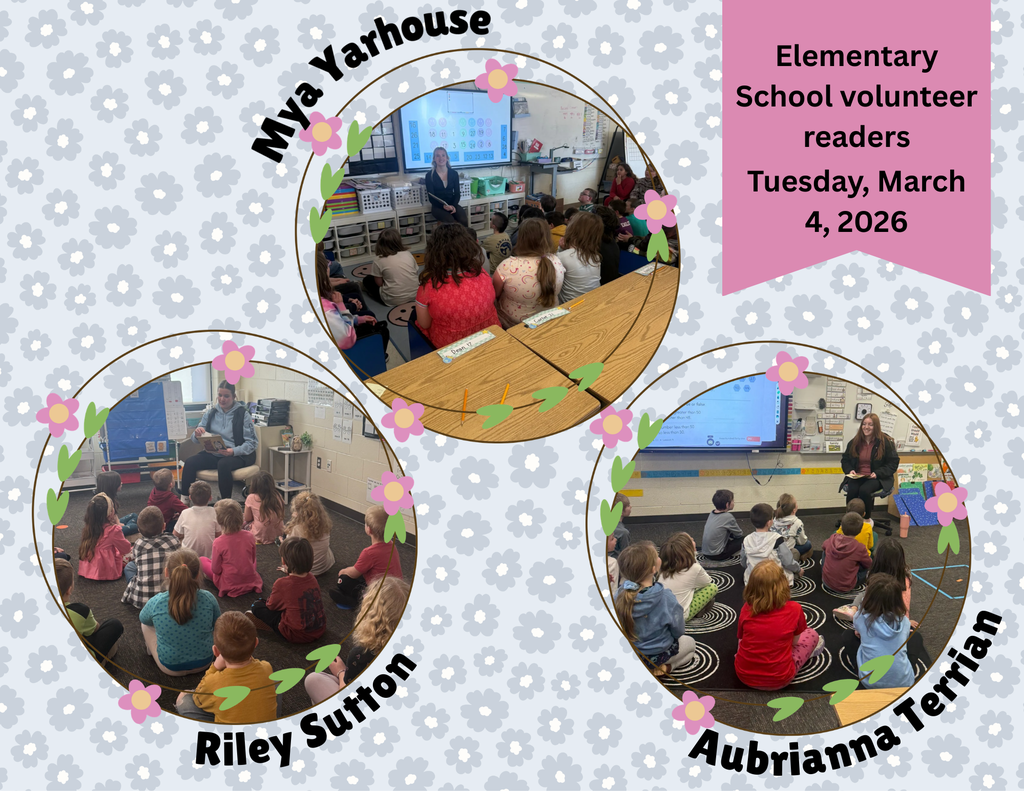 MARCH IS READING MONTH  HIGH SCHOOL STUDENTS READ TO ELEMENTARY STUDENTS ON MARCH 4TH