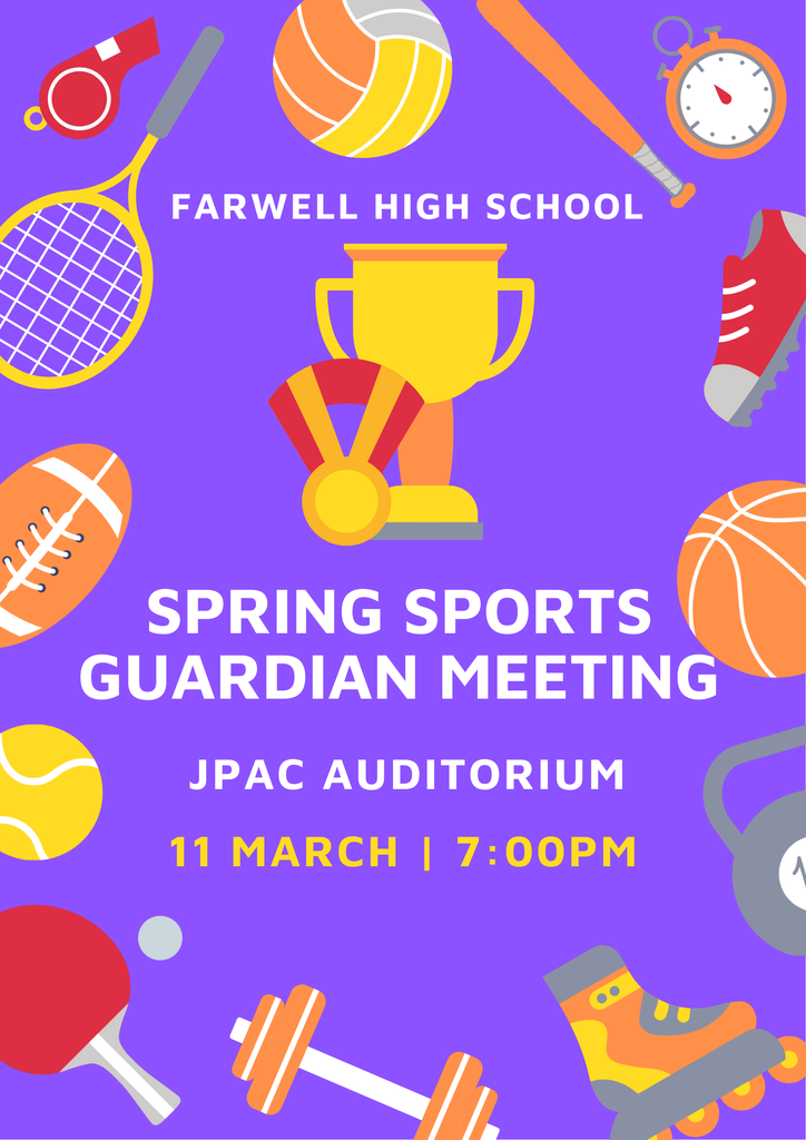 SPRING SPORTS GUARDIAN MEETING MARCH 11 7PM