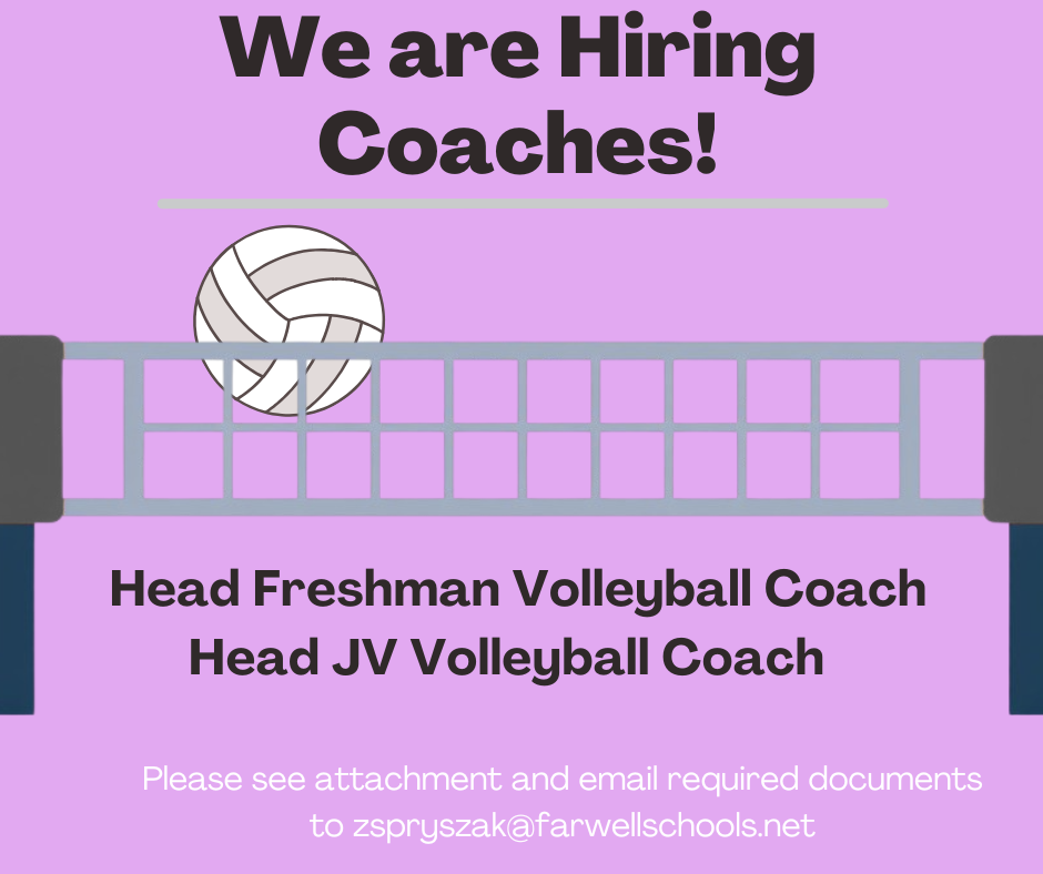 WE ARE HIRING FOR A HEAD FRESHMAN VOLLEYBALL COACH AND HEAD JV VOLLEYBALL COACH MAY 2026