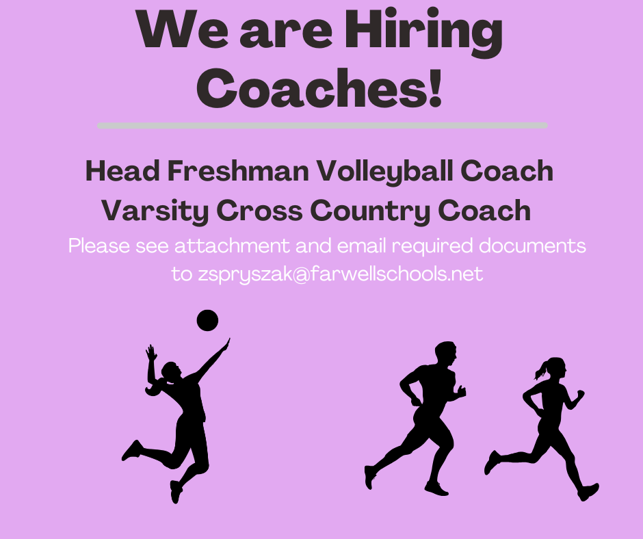 We are Hiring Coaches for 2026-2027 Freshman Volleyball Coach and Varsity Cross Country Coach June 2026