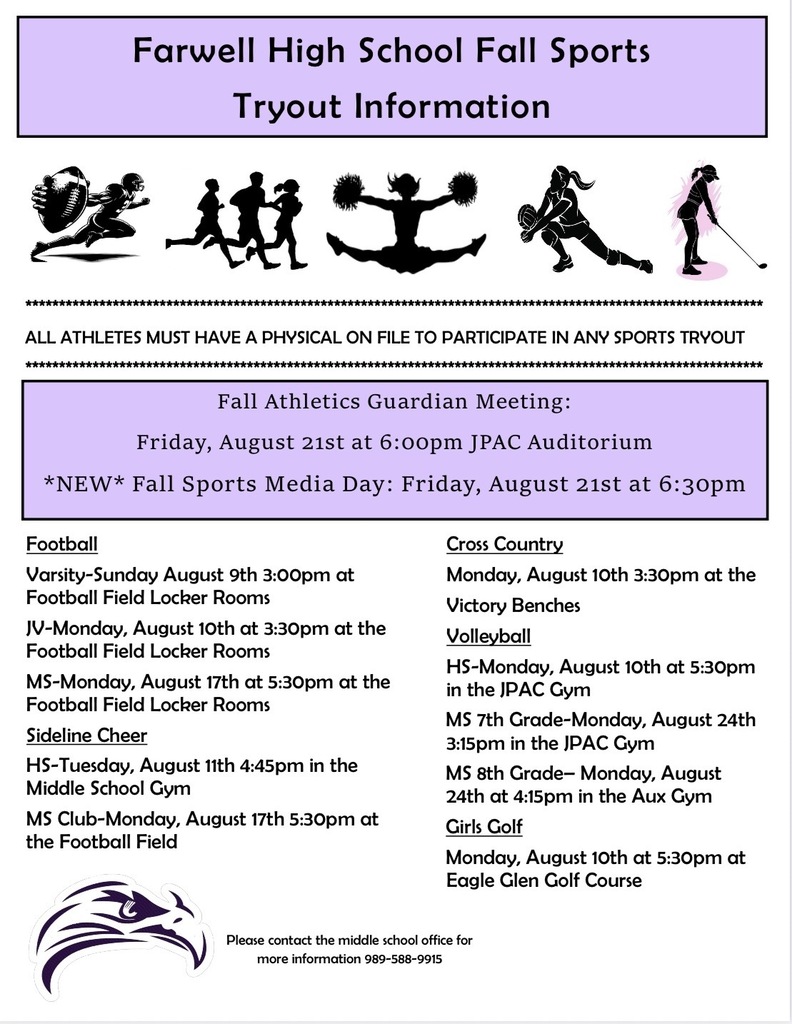 FAS Fall Sports Tryout Information