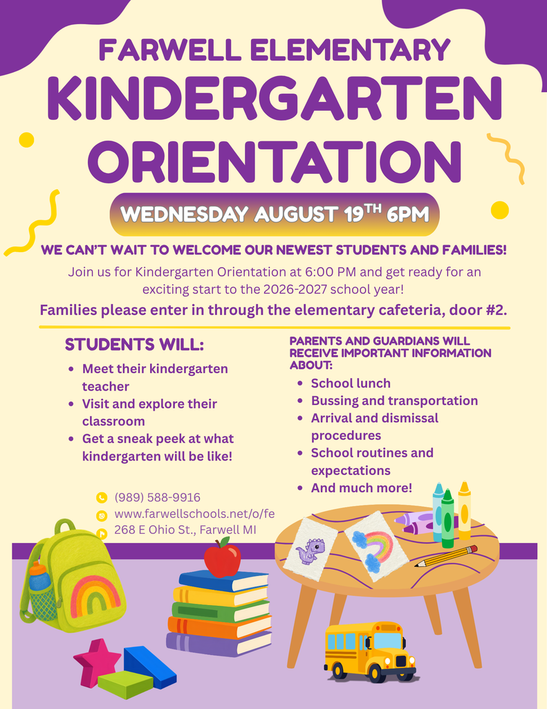 Kindergarten Orientation: Wednesday August 19th at 6pm
