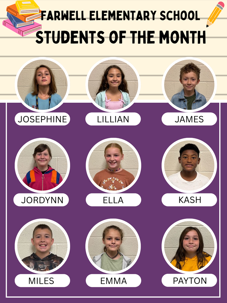 Farwell Elementary's September Students of the Month