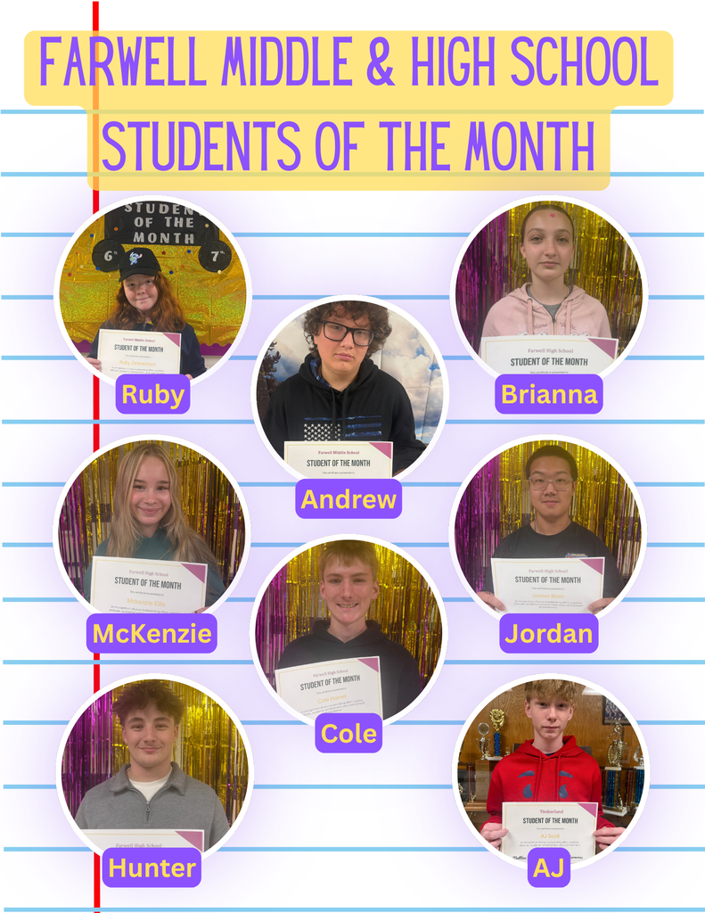 Farwell Middle and High School's September Students of the Month