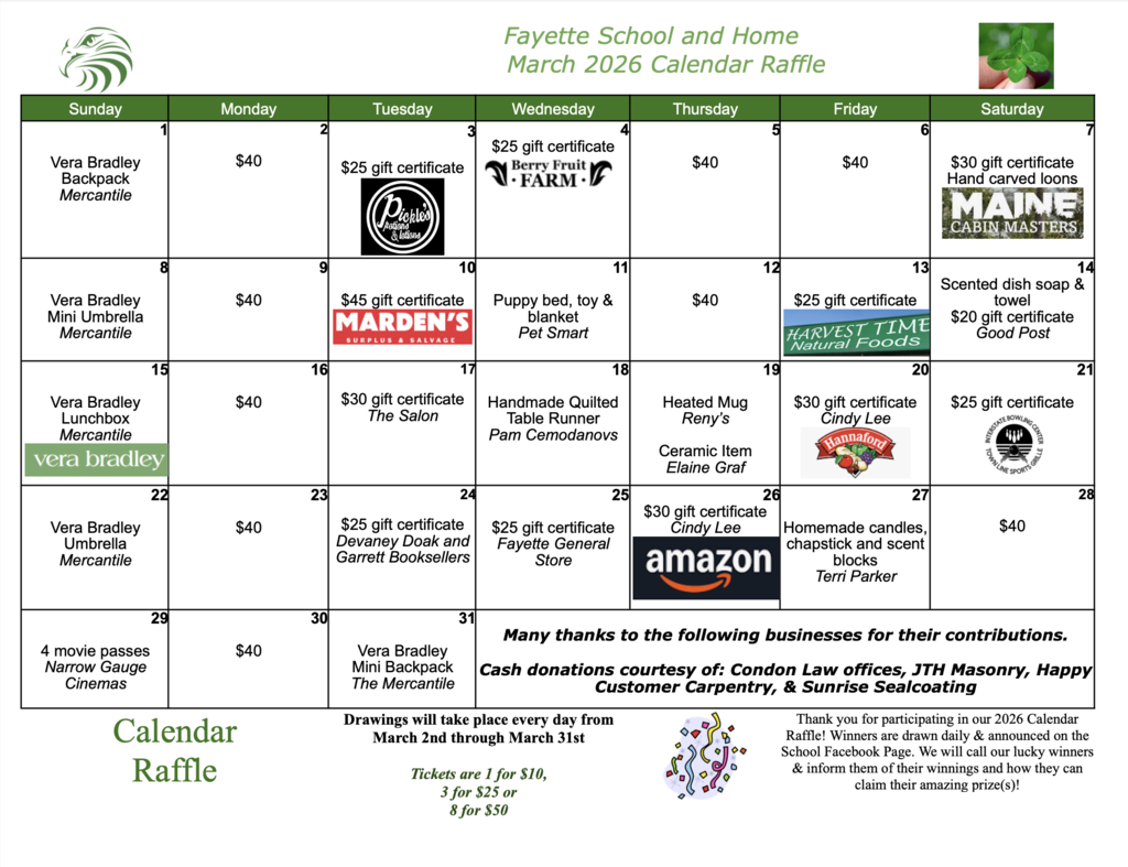S&H Calendar Fundraiser