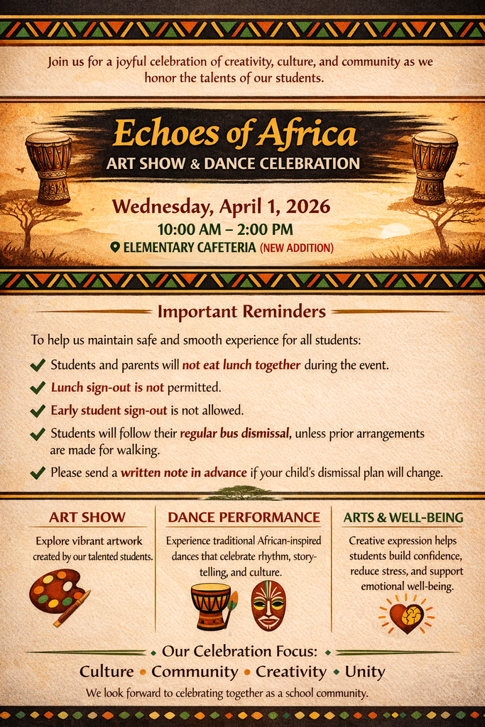 VPK8, Project Aware, and Title I are Hosting "Echoes of Africa" 