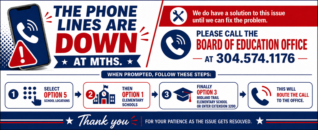 MTES phone lines are not working.
