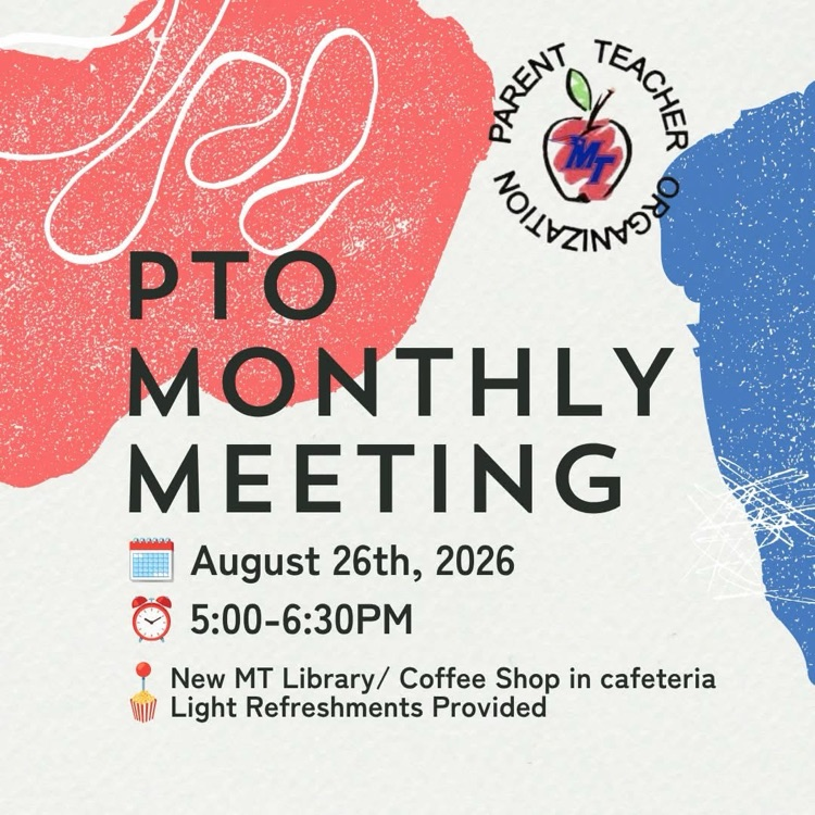 PTO Meeting 8/26/2026 5-6:30 pm  