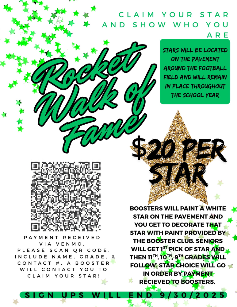Rocket Walk of Fame $20 per star