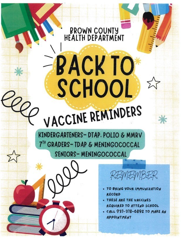 BCHD Back to School Reminders