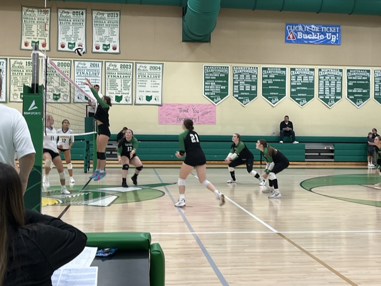 Varsity Lady Rockets volleyball versus Manchester
