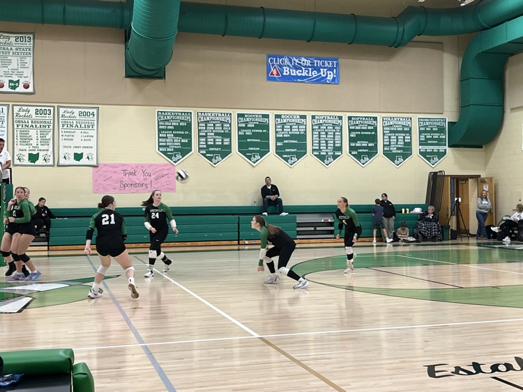 Varsity Lady Rockets volleyball versus Manchester
