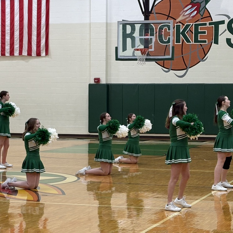 Cheerleaders pumping up the crowd