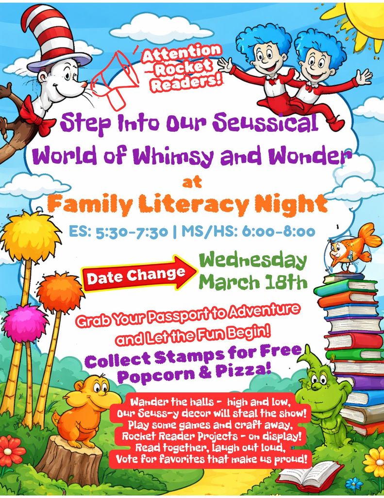 District Literacy Night - Wednesday, March 18