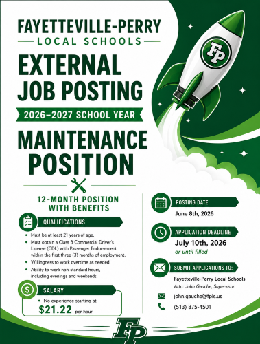Maintenance Position Job posting flyer